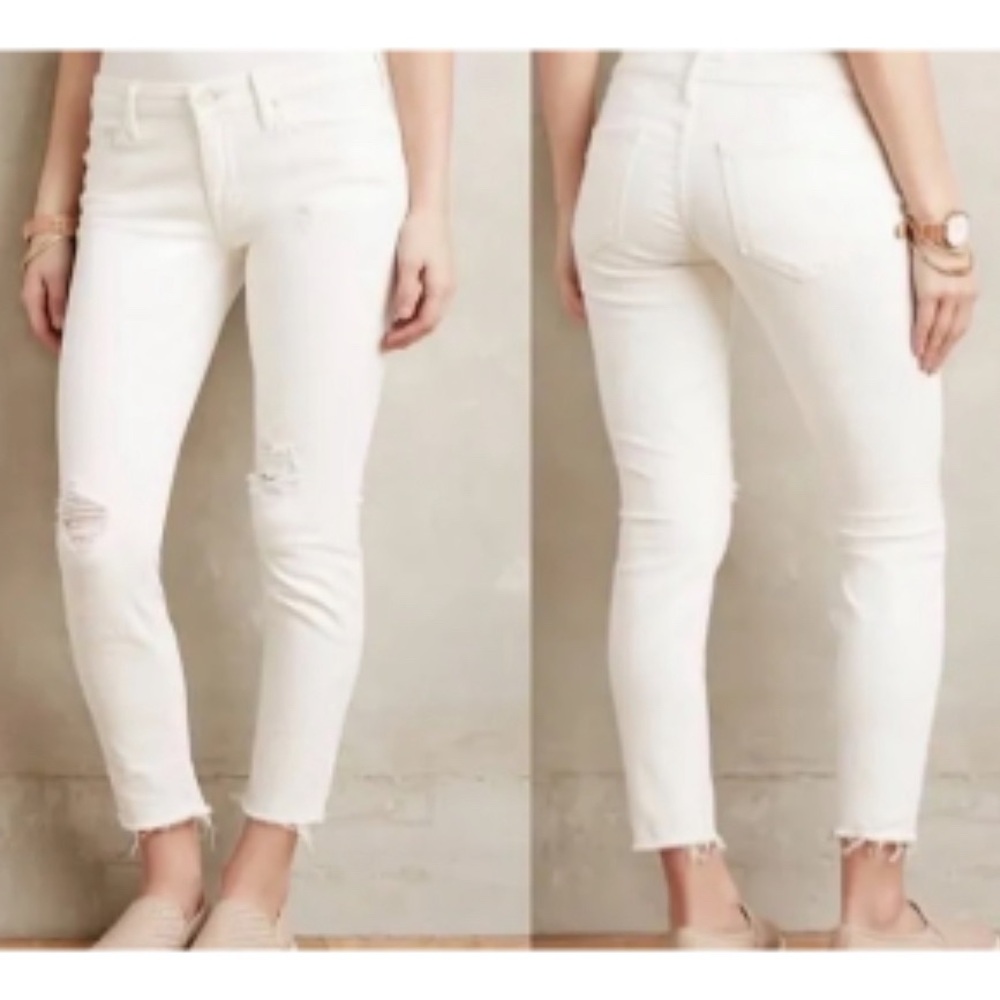 MOTHER Denim Looker White Denim
